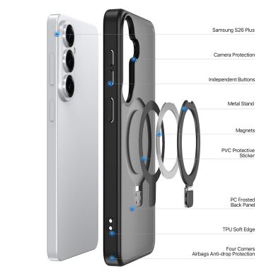 Захисний чохол DUX DUCIS Yind Series Stand для Samsung Galaxy S26 Plus - Black