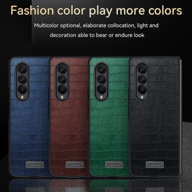 Захисний чохол SULADA Crocodile Style (FF) для Samsung Galaxy Fold 3 - Black