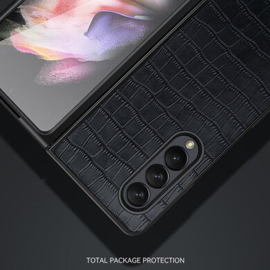 Защитный чехол SULADA Crocodile Style (FF) для Samsung Galaxy Fold 3 - Black
