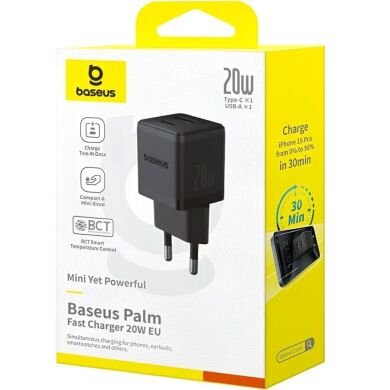 Мережевий зарядний пристрій Baseus Palm C+U (20W) P10111608113-00 - Black