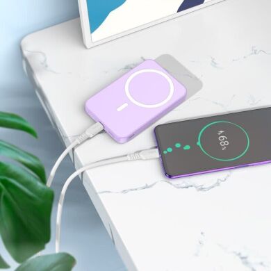 Внешний аккумулятор с беспроводной зарядкой Hoco J109 Easy PD20W MagSafe (5000mAh) - White
