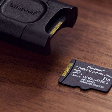 Карта памяти Kingston microSDXC 64GB Canvas Select Plus Gen3 UHS-I U1 V10 A1 (100MB/s) + адаптер (SDCS3/64GB) - Black