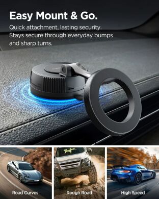 Автомобільний тримач Spigen Magnetic Car Mount MFT36 (ACP11172) - Black