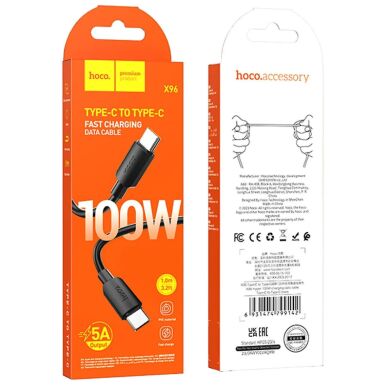 Кабель Hoco X96 100W Type-C to Type-C (1m) - Black