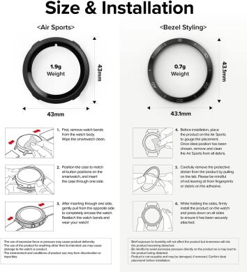 Захисний чохол RINGKE Air Sports + Bezel Styling для Samsung Galaxy Watch 5 (40mm) - Black / Silver