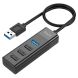 USB HUB Hoco HB25 Easy 4 in 1 (USB to USB3.0+3USB2.0) - Black. Фото 1 из 6