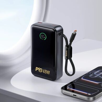 Внешний аккумулятор Hoco Q54 Shine PD45W (20000mAh) + кабель Type-C - Metal gray