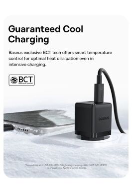 Мережевий зарядний пристрій Baseus Palm C+U (20W) P10111608113-00 - Black