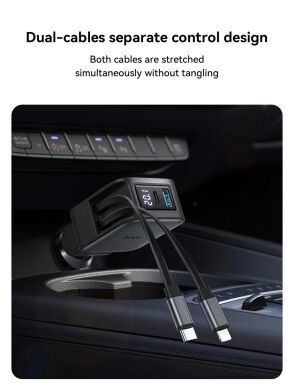 Автомобильное зарядное устройство Hoco Z67A Triunfar PD60W (USB + Type-C) + кабель Type-C to Lightning - Black