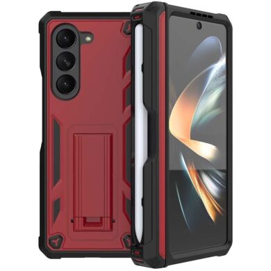 Защитный чехол Deexe Hybrid Kickstand для Samsung Galaxy Fold 5 - Red