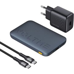 Зовнішній акумулятор Voltme V-Power Combo Kit 22.5W (10000mAh) + кабель Type-C - Deep Blue