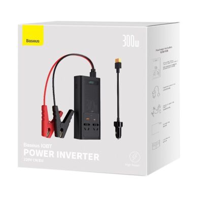 Автомобільний інвертор Baseus IGBT Power Inverter 300W (220V CN/EU) CGNB010101 - Black