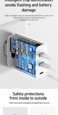 Сетевое зарядное устройство Baseus PPS Three Output QC (60W) CCFS-G02 - White