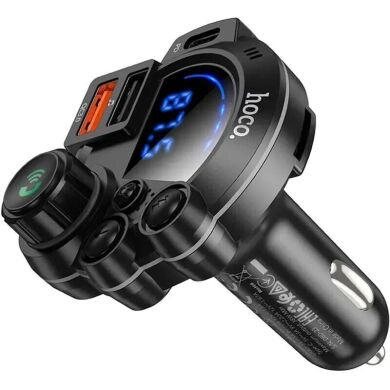 FM модулятор Hoco DFM01 20W + QC3.0 (2USB + Type-C) - Black