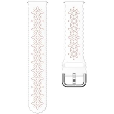 Ремінець Deexe Hollow Blossom для годинників з шириною кріплення 20 мм - White / Pink