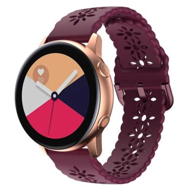 Ремінець Deexe Blossom Strap для Samsung Galaxy Watch 5 (40/44mm) / 5 Pro (45mm) - Wine Red