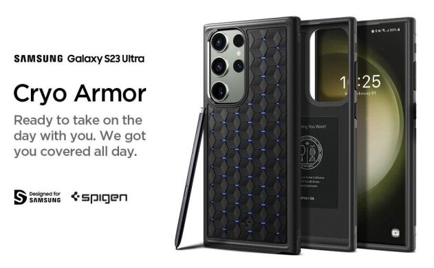 Защитный чехол Spigen (SGP) Cryo Armor для Samsung Galaxy S23 Ultra (S918) - Matte Black