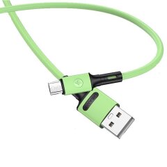 Дата-кабель USAMS US-SJ435 U52 USB to MicroUSB (2.1A, 1m) - Green