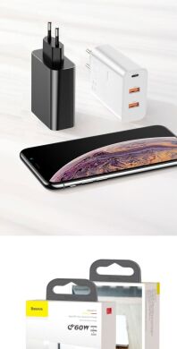 Сетевое зарядное устройство Baseus PPS Three Output QC (60W) CCFS-G02 - White