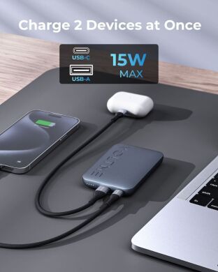 Зовнішній акумулятор Voltme V-Power Combo Kit 22.5W (10000mAh) + кабель Type-C - Deep Blue