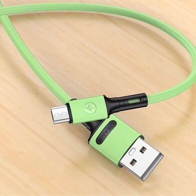 Дата-кабель USAMS US-SJ435 U52 USB to MicroUSB (2.1A, 1m) - Green