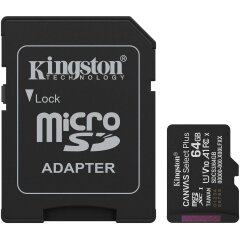 Карта памяти Kingston microSDXC 64GB Canvas Select Plus Gen3 UHS-I U1 V10 A1 (100MB/s) + адаптер (SDCS3/64GB) - Black