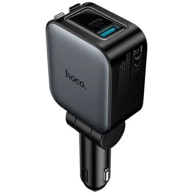 Автомобильное зарядное устройство Hoco Z67A Triunfar PD60W (USB + Type-C) + кабель Type-C to Lightning - Black