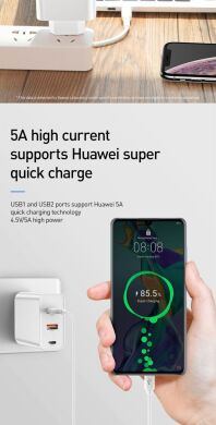 Сетевое зарядное устройство Baseus PPS Three Output QC (60W) CCFS-G02 - White