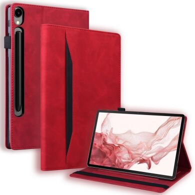 Чехол Deexe Business Style для Samsung Galaxy Tab S10 FE Plus - Red
