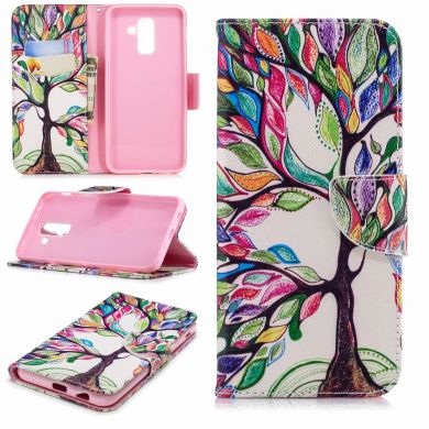 Чехол Deexe Color Wallet для Samsung Galaxy A6+ 2018 (A605) - Colorful Tree
