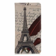 Чехол Deexe Life Style Wallet для Samsung Galaxy M20 (M205) - Eiffel Tower and Quill pen