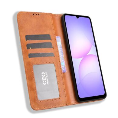 Чехол Deexe Retro Style для Samsung Galaxy A07 (A075) - Brown