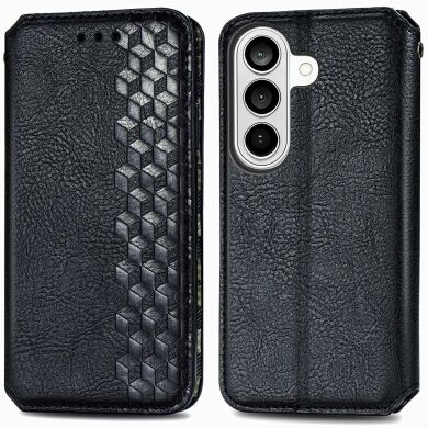 Чехол Deexe Rhombus Wallet для Samsung Galaxy S26 - Black