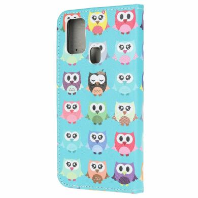 Чехол-книжка Deexe Color Wallet для Samsung Galaxy A21s (A217) - Owls