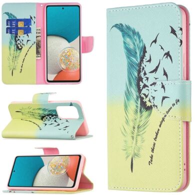 Чохол-книжка Deexe Color Wallet для Samsung Galaxy A53 (A536) - Feather and Birds