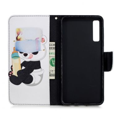 Чехол-книжка Deexe Color Wallet для Samsung Galaxy A7 2018 (A750) - Panda Holding a Bottle