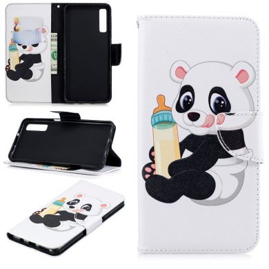 Чехол-книжка Deexe Color Wallet для Samsung Galaxy A7 2018 (A750) - Panda Holding a Bottle