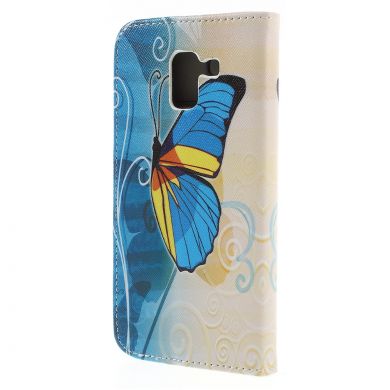 Чехол-книжка Deexe Color Wallet для Samsung Galaxy J6 2018 (J600) - Blue Butterfly