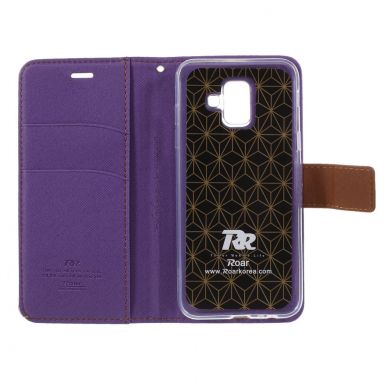 Чехол-книжка ROAR KOREA Cloth Texture для Samsung Galaxy A6 2018 (A600) - Purple