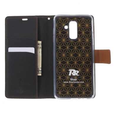 Чехол-книжка ROAR KOREA Cloth Texture для Samsung Galaxy A6+ 2018 (A605) - Black