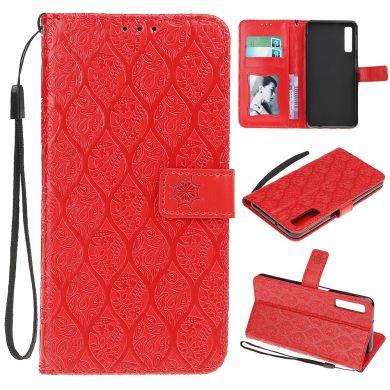 Чехол UniCase Leaf Wallet для Samsung Galaxy A7 2018 (A750) - Red