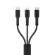 Кабель Hoco U31 Benay 3-in-1 USB to Lightning+Micro+Type-C (2.4A, 1.2m) - Black. Фото 2 из 5