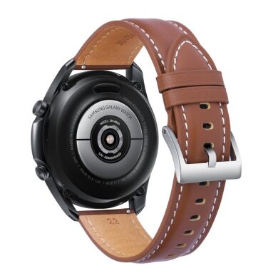 Кожаный ремешок Deexe Genuine Leather для часов с шириной крепления 22мм - Dark Brown