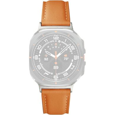 Кожаный ремешок Deexe Genuine Leather для Samsung Galaxy Watch Ultra (47mm) / Ultra (2025) - Brown