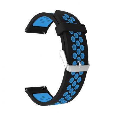 Ремешок Deexe Dual Color для Samsung Galaxy Watch 46mm / Watch 3 45mm / Gear S3 - Black / Blue