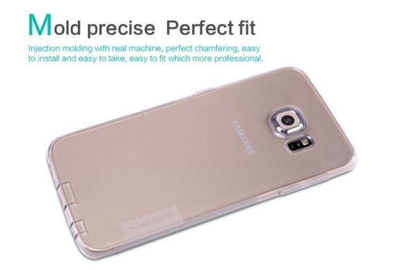 Силіконова накладка NILLKIN 0.6mm Nature TPU для Samsung Galaxy S6 edge, Золотий