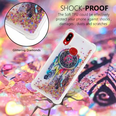 Силиконовая (TPU) накладка Deexe Fashion Glitter для Samsung Galaxy A10s (A107) - Feather Dream Catcher