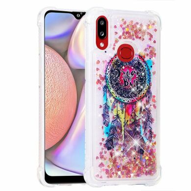 Силиконовая (TPU) накладка Deexe Fashion Glitter для Samsung Galaxy A10s (A107) - Feather Dream Catcher