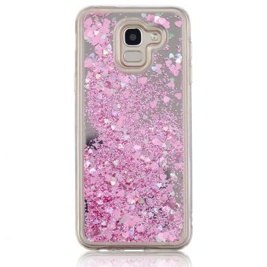 Силиконовая (TPU) накладка Deexe Fashion Glitter для Samsung Galaxy A6 2018 (A600) - Pink