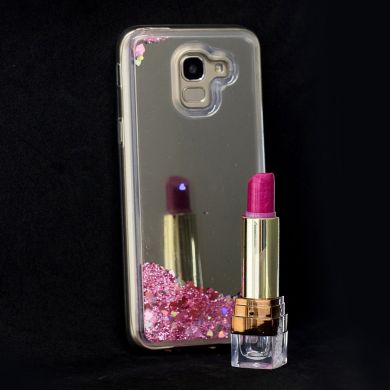 Силиконовая (TPU) накладка Deexe Fashion Glitter для Samsung Galaxy A6 2018 (A600) - Pink